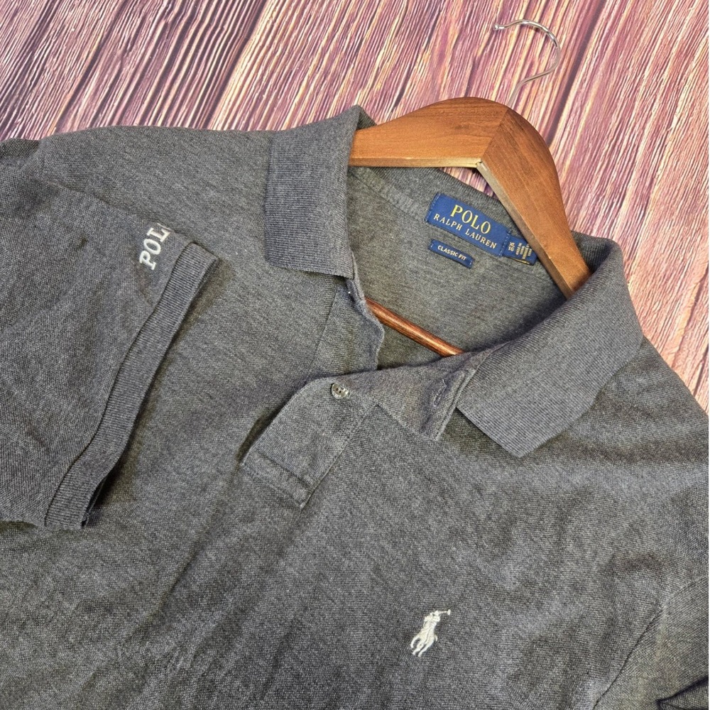 Polo Ralph Lauren Polo Shirt Mens XL Charcoal Grey Classic Fit Short Sleeve